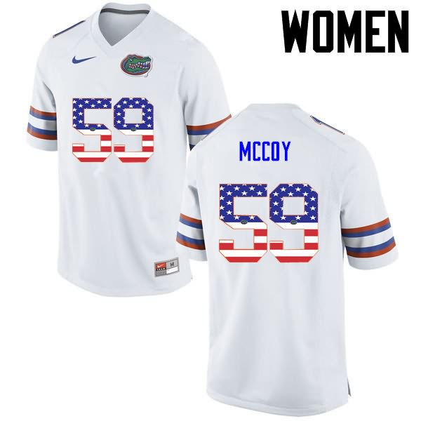 NCAA Florida Gators T.J. McCoy Women's #59 USA Flag Fashion Nike White Stitched Authentic College Football Jersey JPC7064WJ